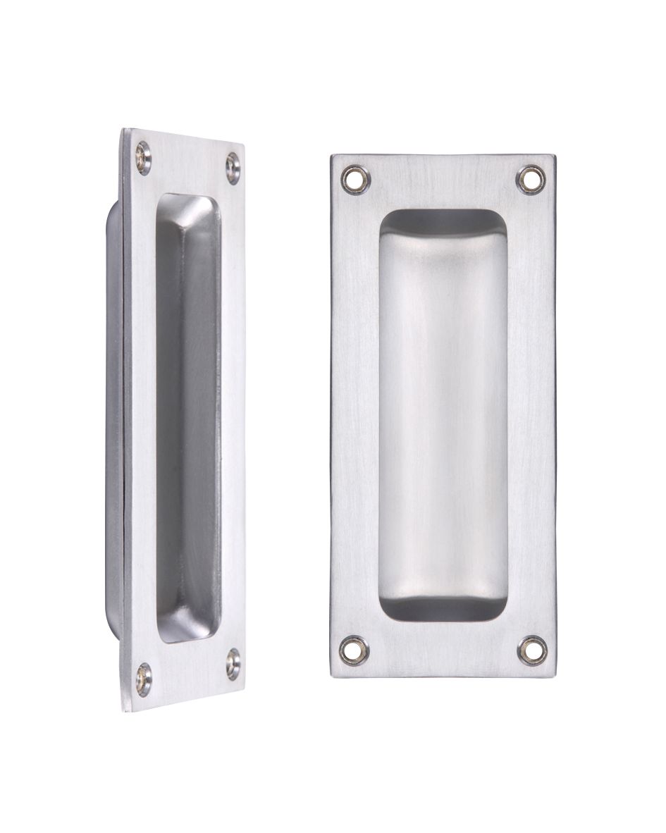 Fulton & Bray FB90SC Flush Pull - 102 x 45mm 13mm Depth Satin Chrome