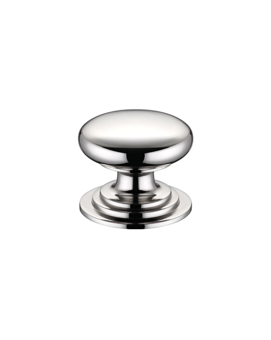 Fulton & Bray FCH01CPN Victorian Cupboard Knob 38mm dia. - Lacquered Polished Nickel