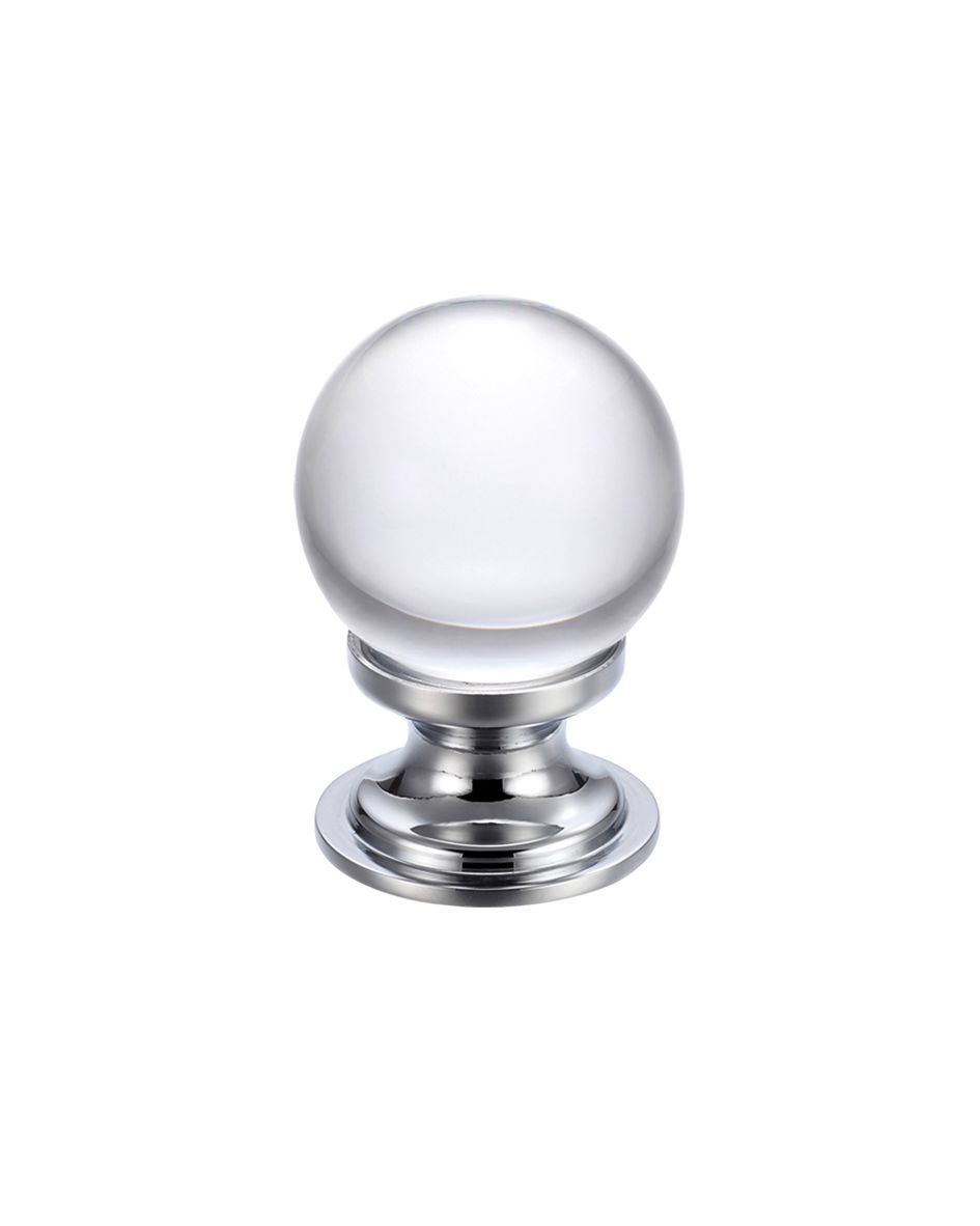 Fulton & Bray FCH02BCP Glass Ball Cabinet Knob - Plain 30mm Polished Chrome