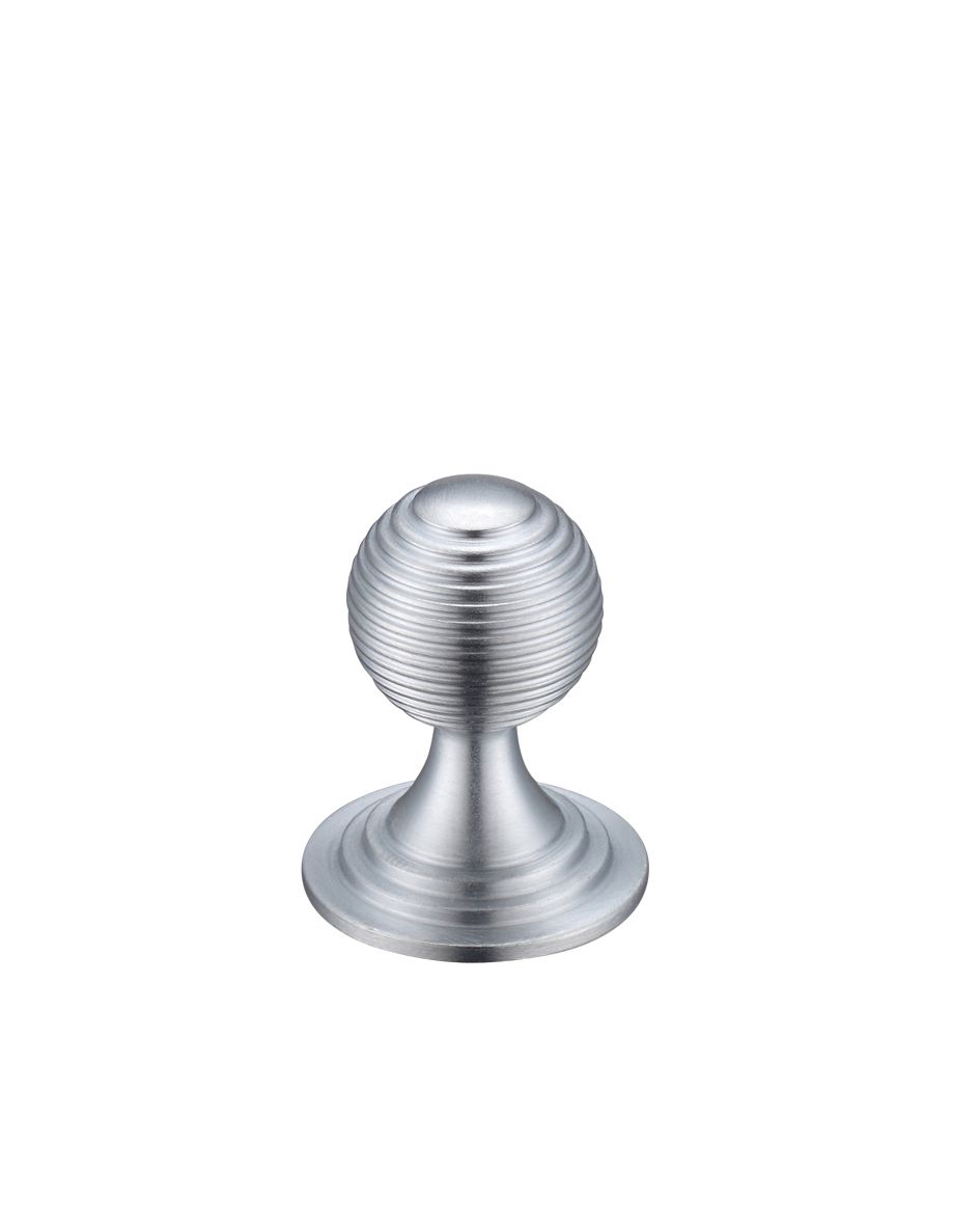 Fulton & Bray FCH08ASC Queen Anne Ringed Knob 25mm rose dia. Satin Chrome