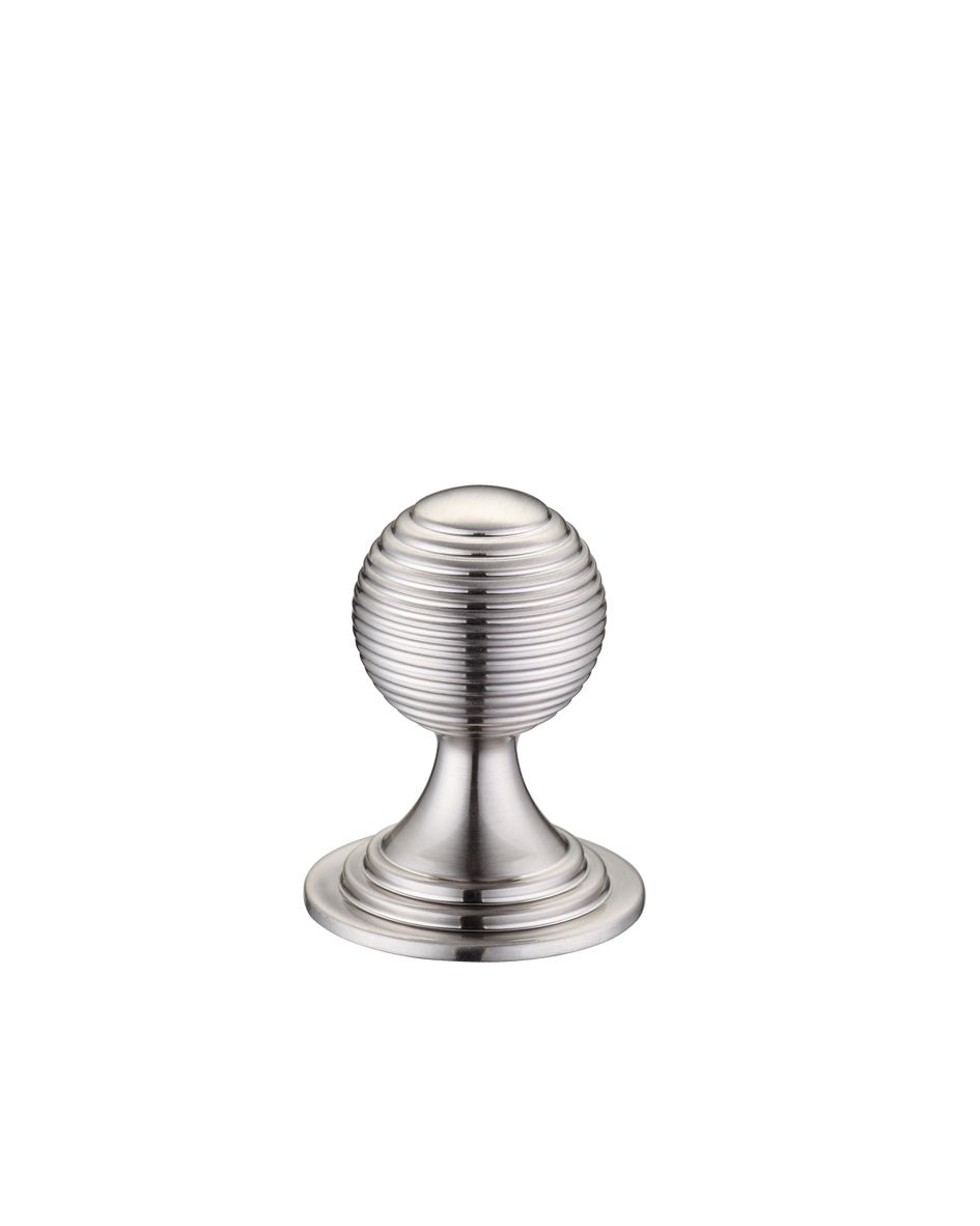 Fulton & Bray FCH08ASN Queen Anne Ringed Knob 25mm rose dia. - Lacquered Satin Nickel