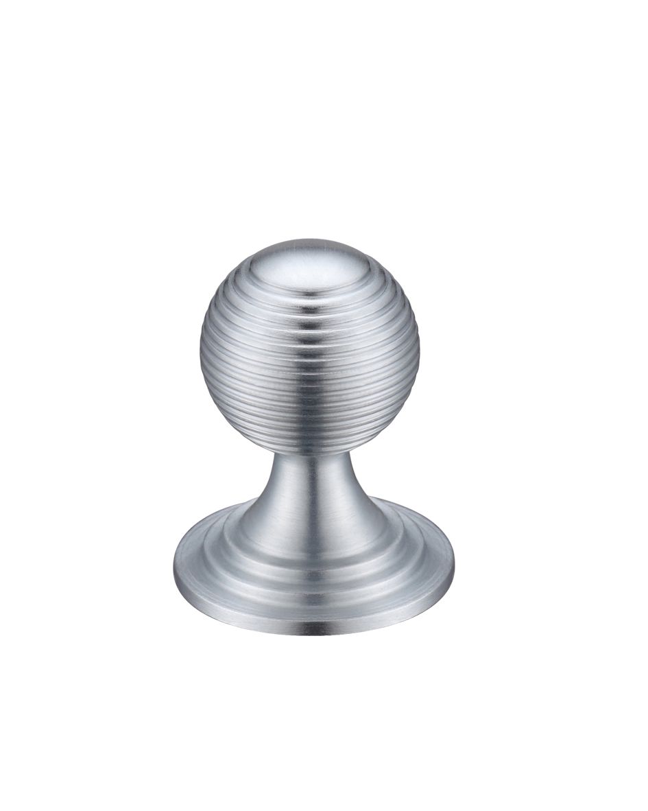 Fulton & Bray FCH08BSC Queen Anne Ringed Knob 32mm rose dia. Satin Chrome