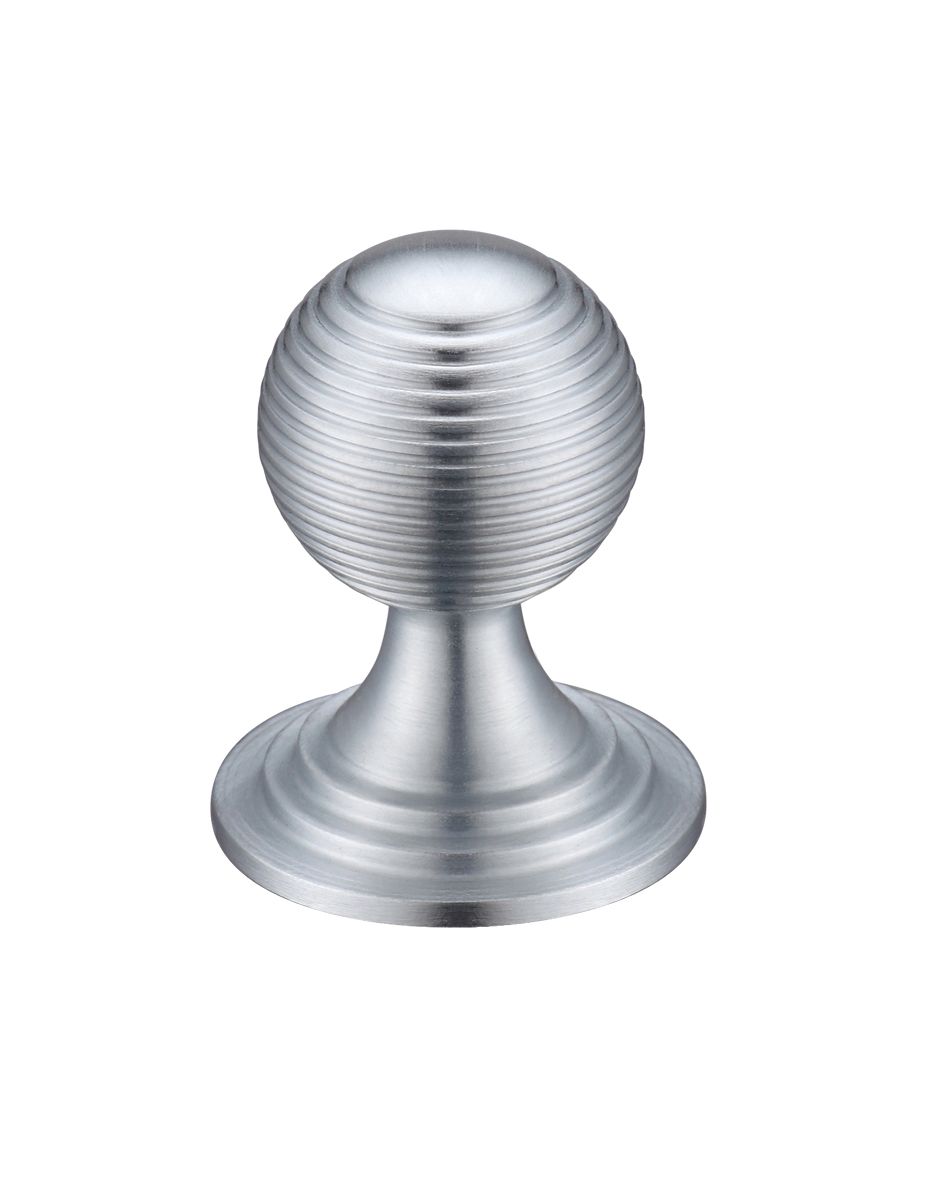 Fulton & Bray FCH08CSC Queen Anne Ringed Knob 38mm rose dia. Satin Chrome