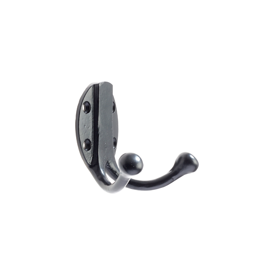 Foxcote Foundries FF71PCB Double Robe Hook Powder Coat Black