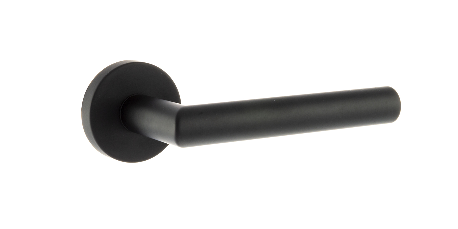 Forme Elle Designer Lever on Minimal Round Rose - Matt Black FMR236MB