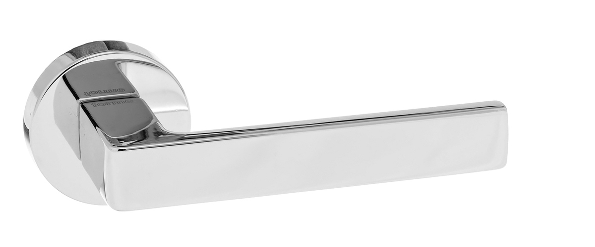 Forme Asti Designer Lever on Minimal Round Rose - Polished Chrome FMR254PC
