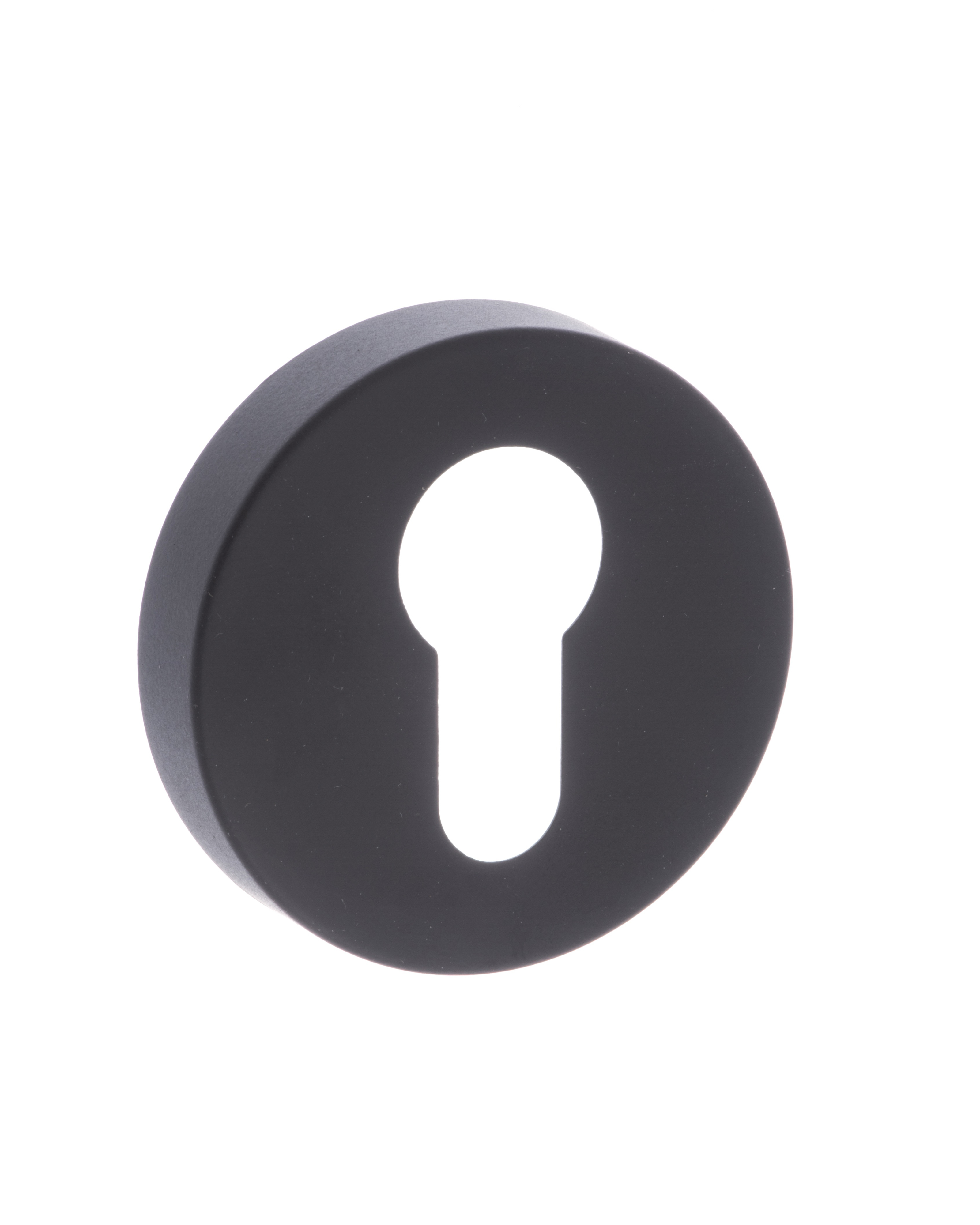 Forme Euro Escutcheon on Minimal Round Rose - Matt Black FMREMB