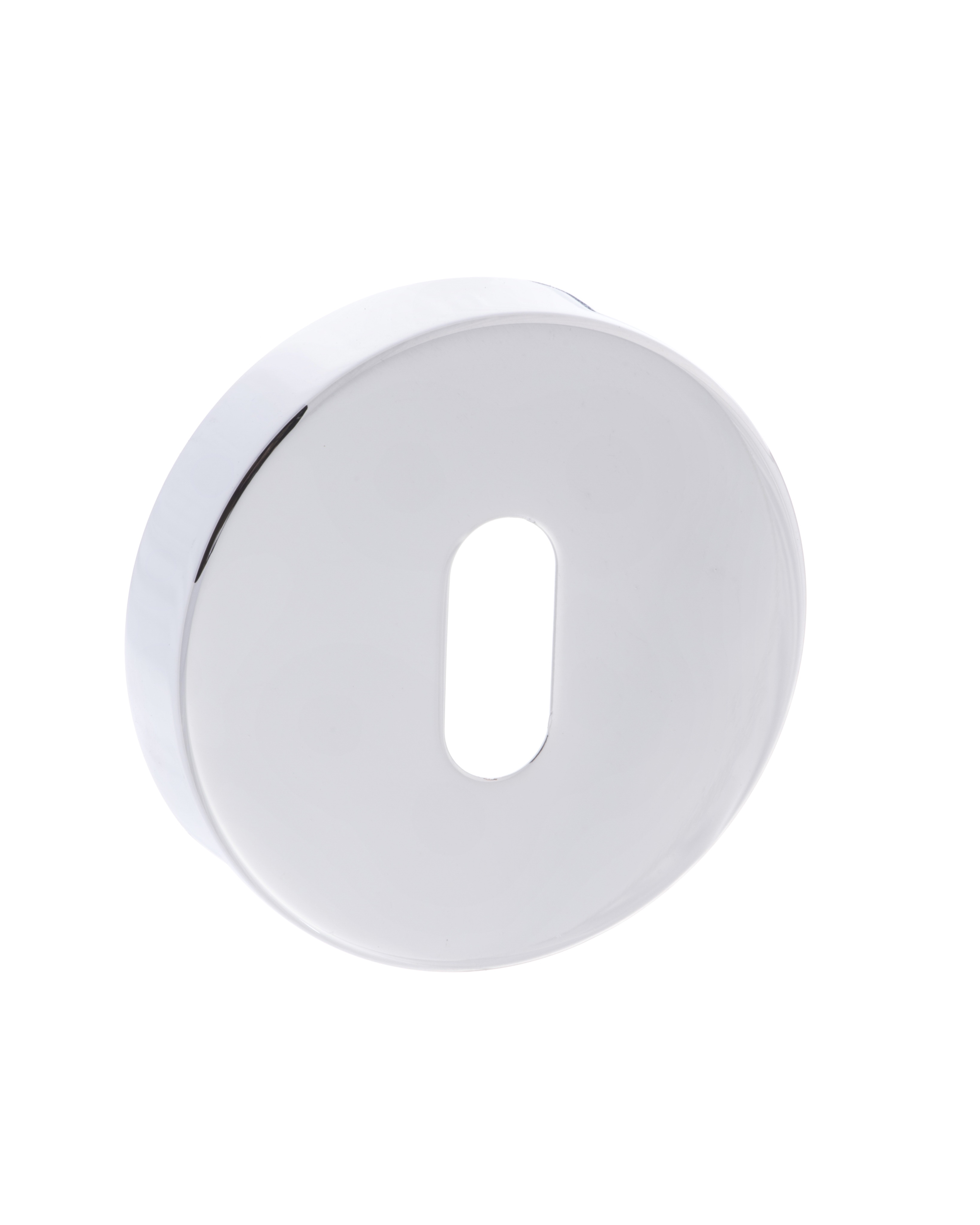 Forme Key Escutcheon on Minimal Round Rose - Polished Chrome FMRKPC