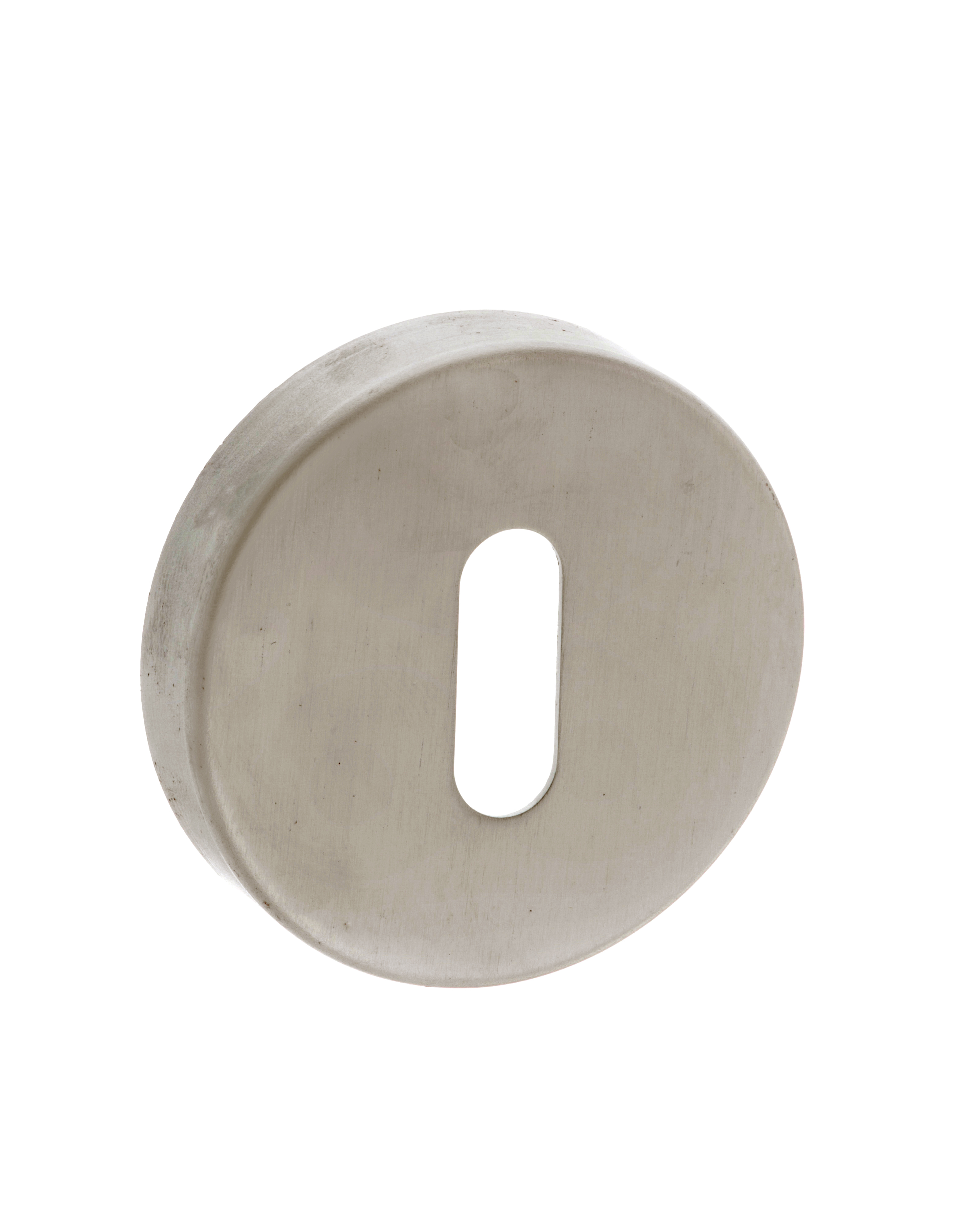 Forme Key Escutcheon on Minimal Round Rose - Satin Nickel FMRKSN