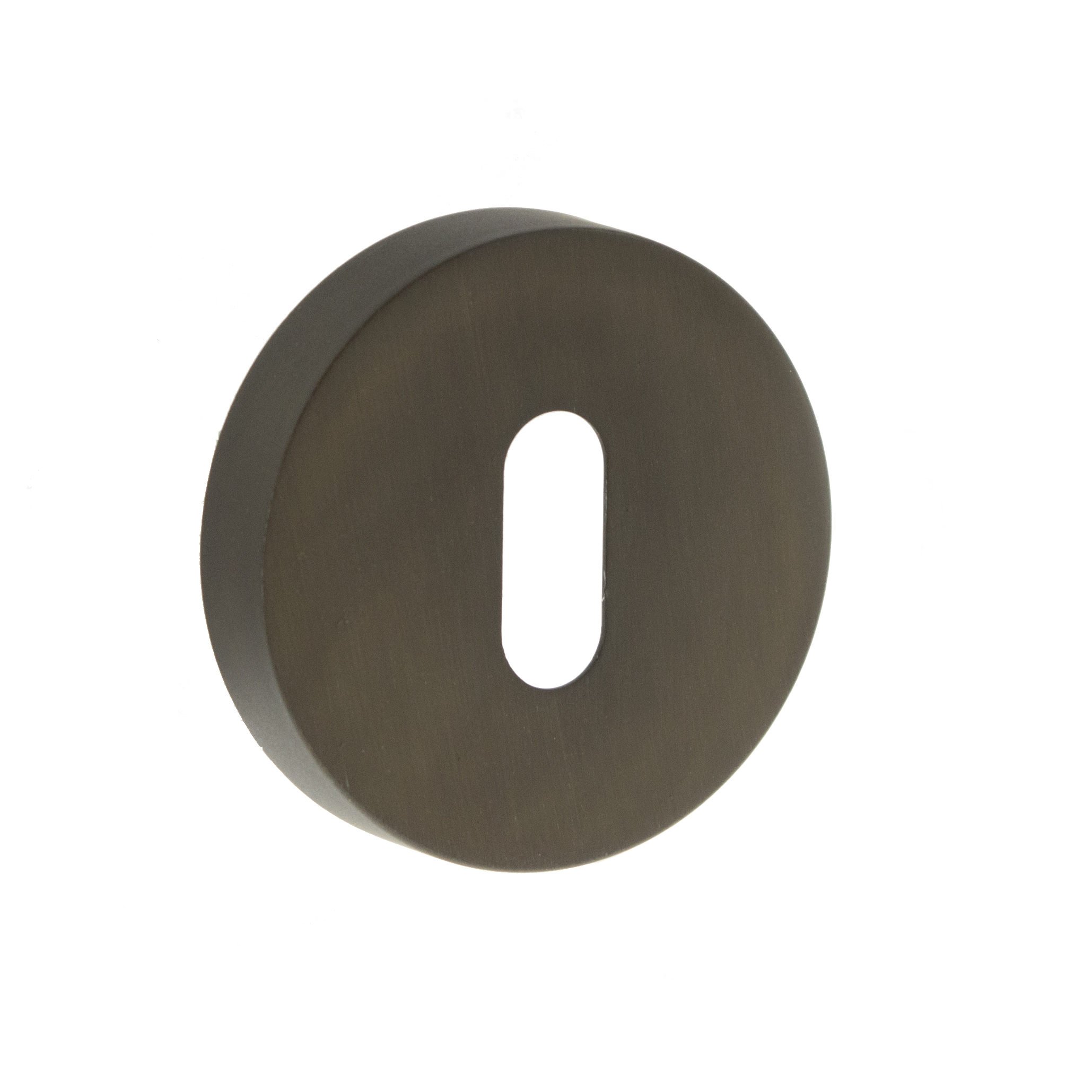 Forme Key Escutcheon on Minimal Round Rose - Urban Dark Bronze FMRKUDB