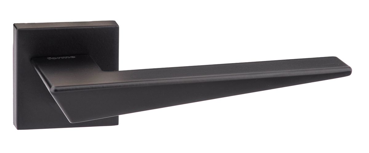 Forme Naxos Designer Lever on Minimal Square Rose - Matt Black FMS215MB