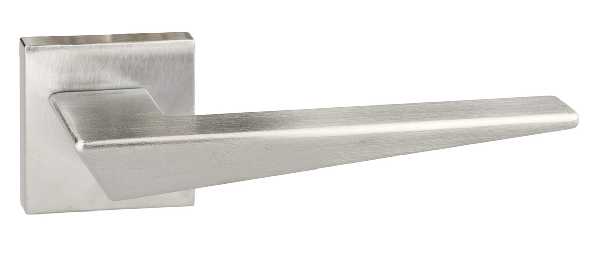 Forme Naxos Designer Lever on Minimal Square Rose - Satin Chrome FMS215SC