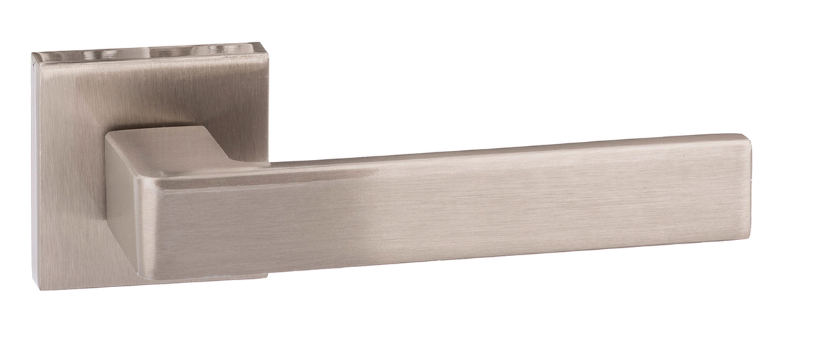 Forme Asti Designer Lever on Minimal Square Rose - Satin Nickel FMS254SN