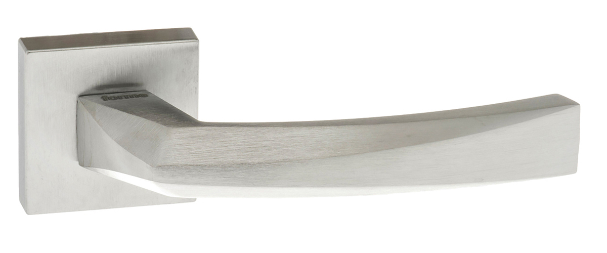 Forme Crystal Designer Lever on Minimal Square Rose - Satin Chrome FMS268SC