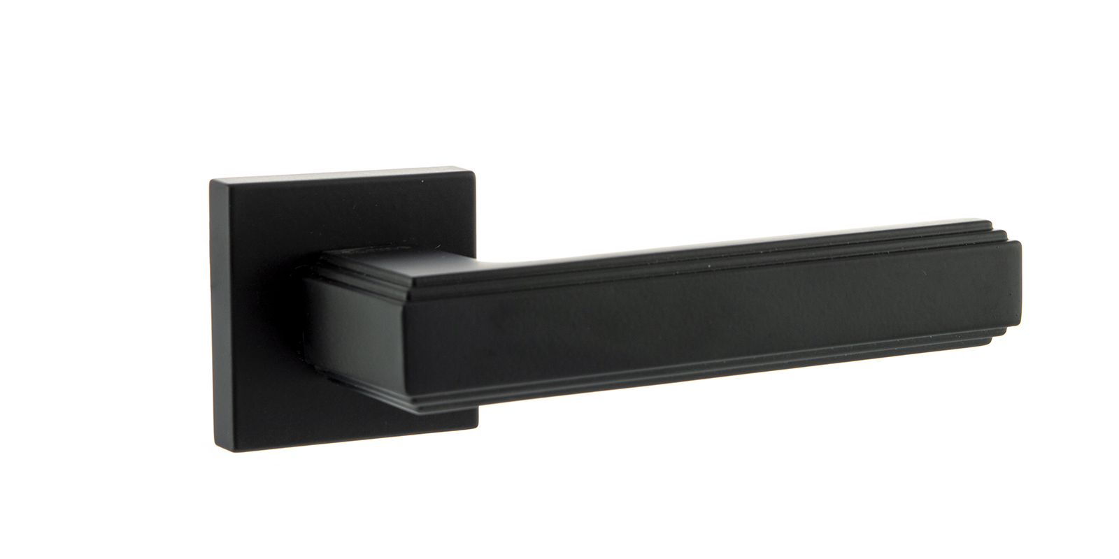 Forme Alila Designer Lever on Minimal Square Rose - Matt Black FMS293MB