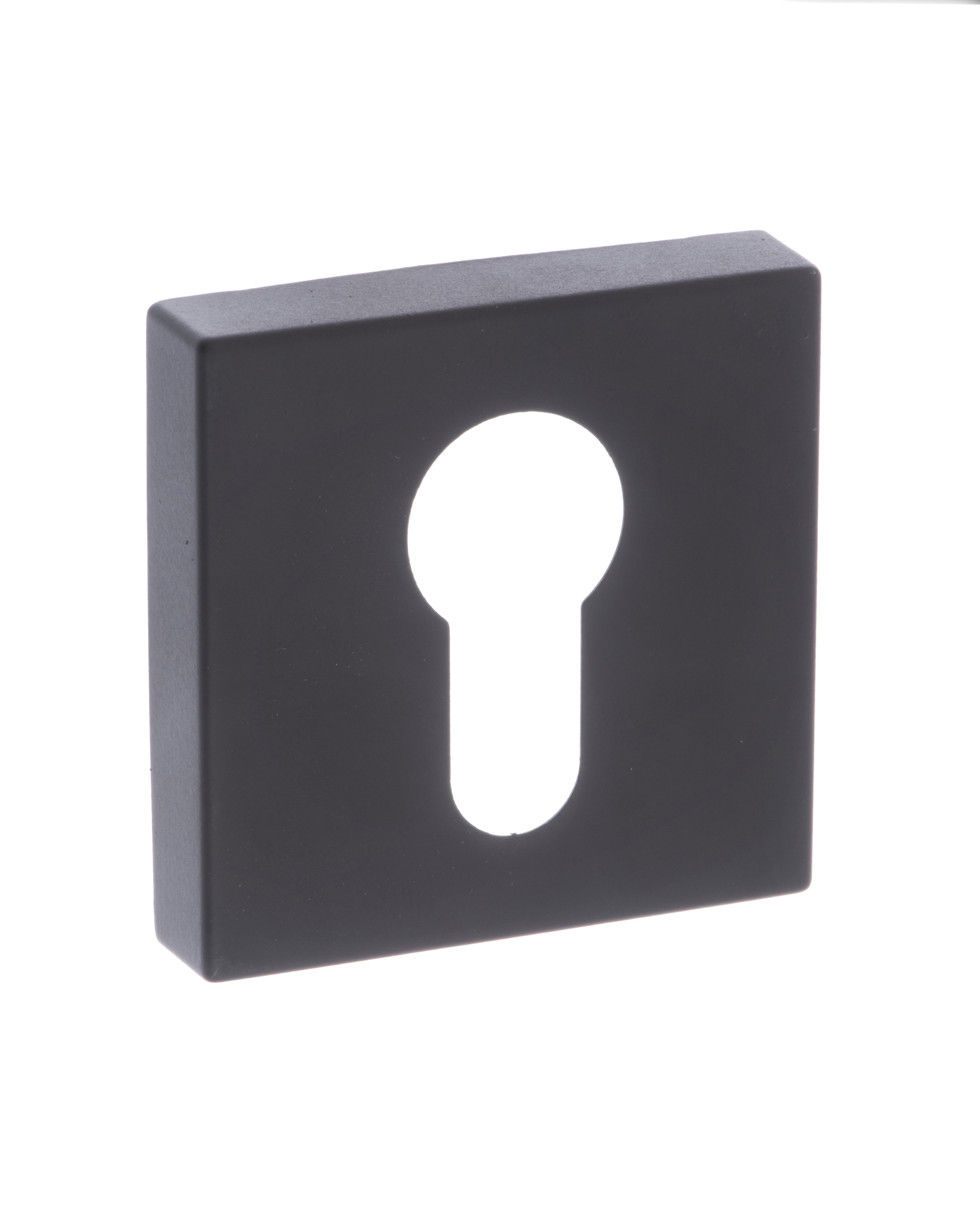 Forme Euro Escutcheon on Minimal Square Rose - Matt Black FMSEMB