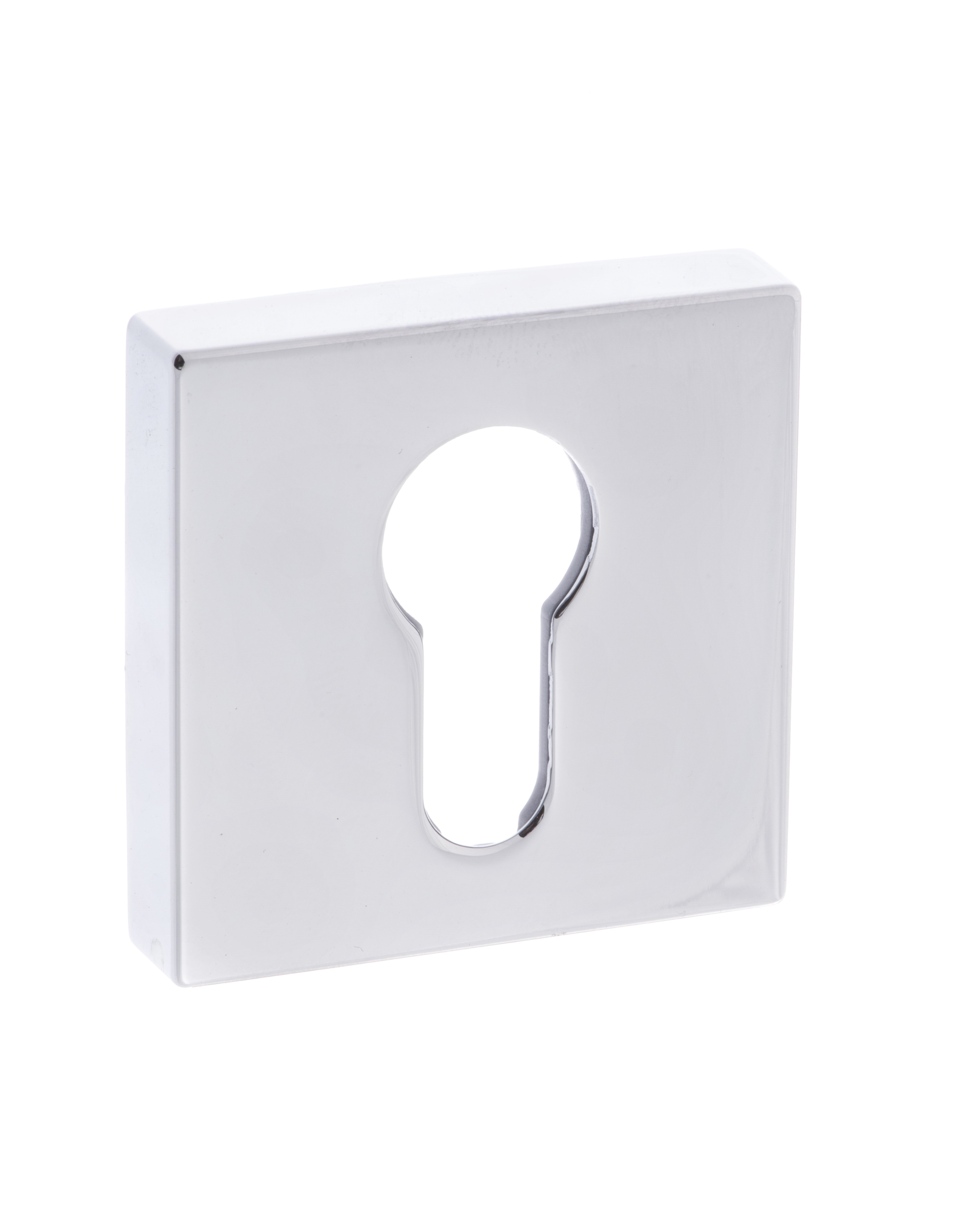 Forme Euro Escutcheon on Minimal Square Rose - Polished Chrome FMSEPC