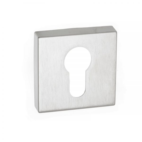 CleanTouch Anti-Bac Euro Escutcheon on Minimal Square Rose - Satin Chrome CTFMSESC