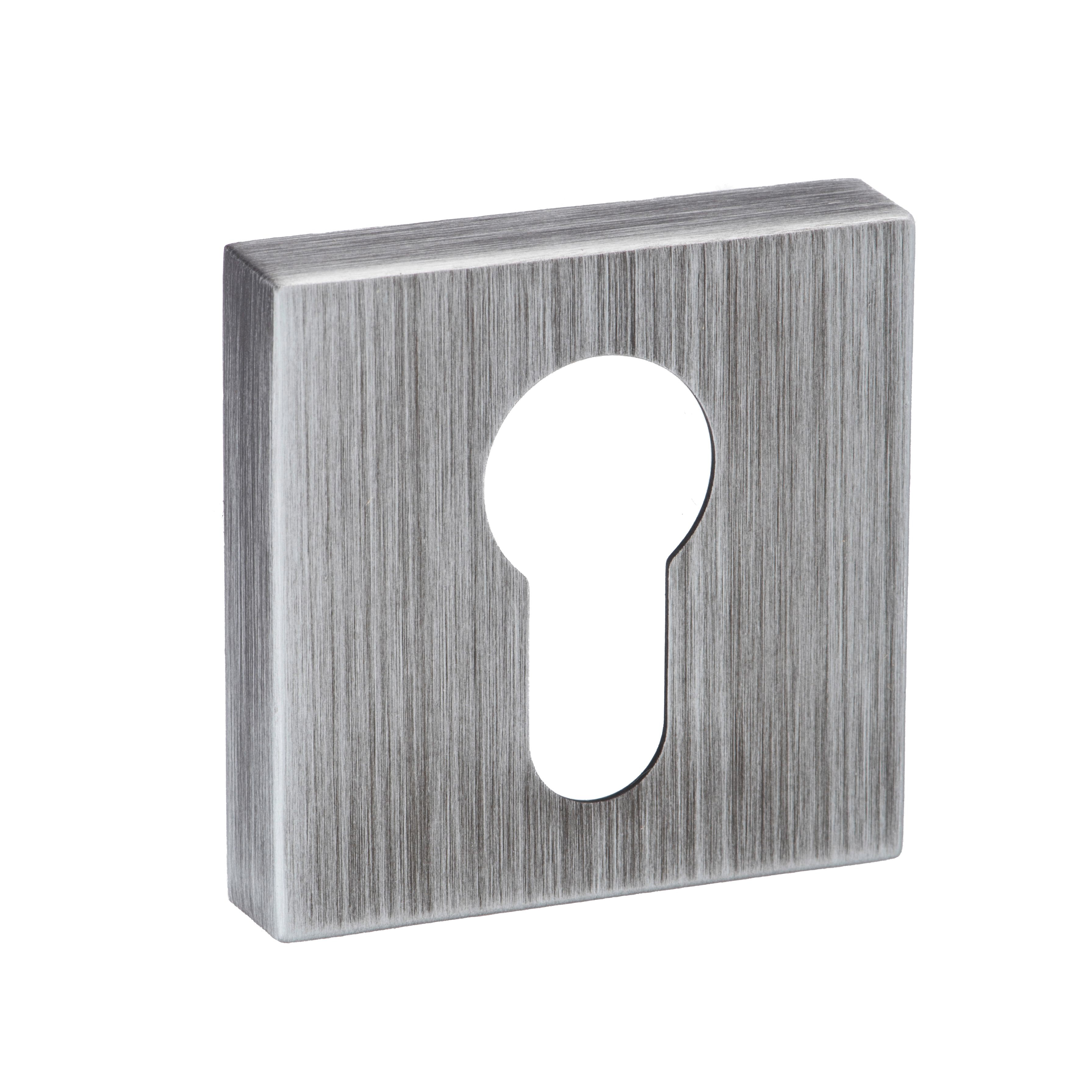 Forme Euro Escutcheon on Minimal Square Rose - Urban Graphite FMSEUG