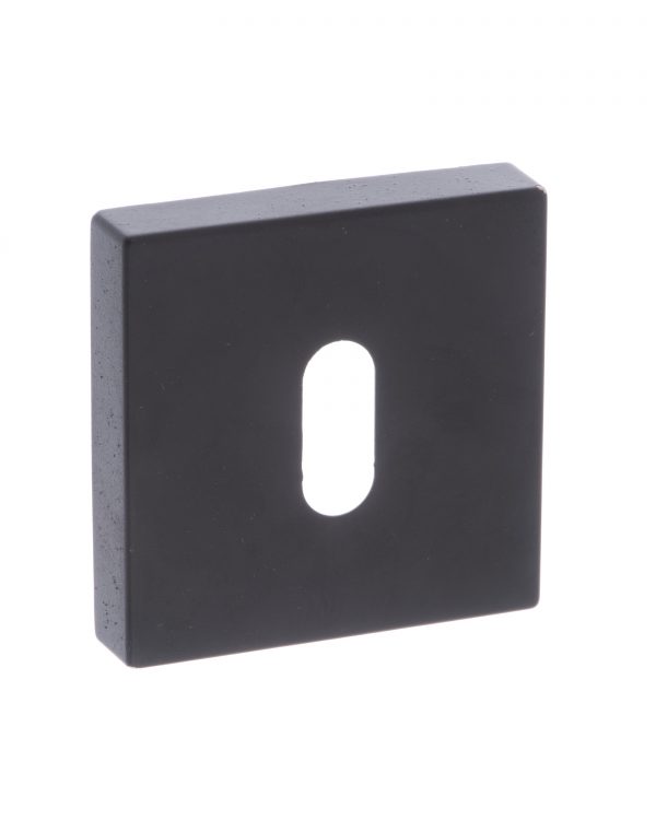 CleanTouch Anti-Bac Key Escutcheon on Minimal Square Rose - Matt Black CTFMSKMB