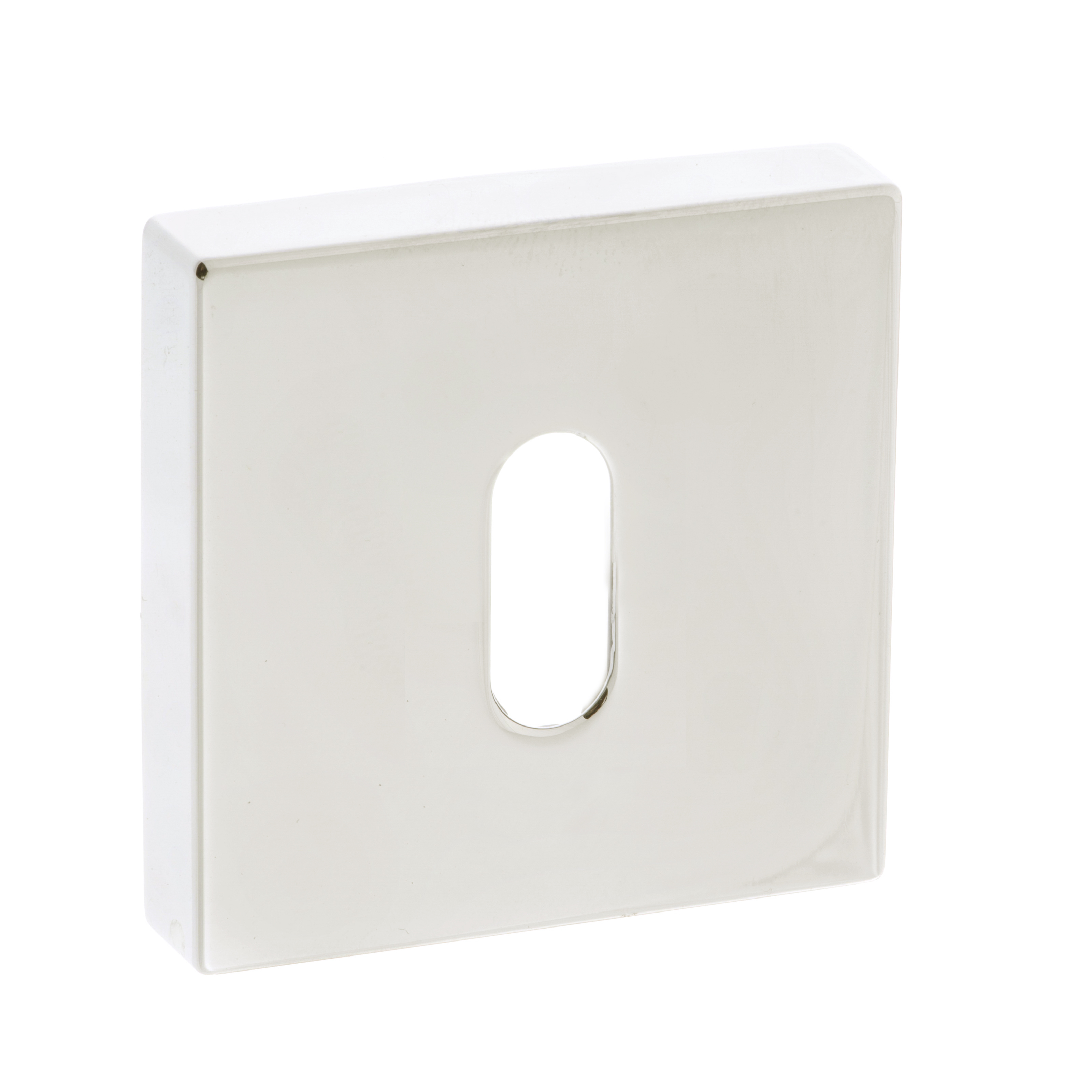Forme Key Escutcheon on Minimal Square Rose - Polished Nickel FMSKPN