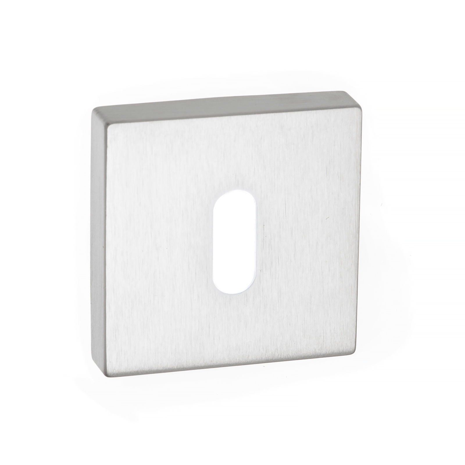 Forme Key Escutcheon on Minimal Square Rose - Satin Chrome FMSKSC