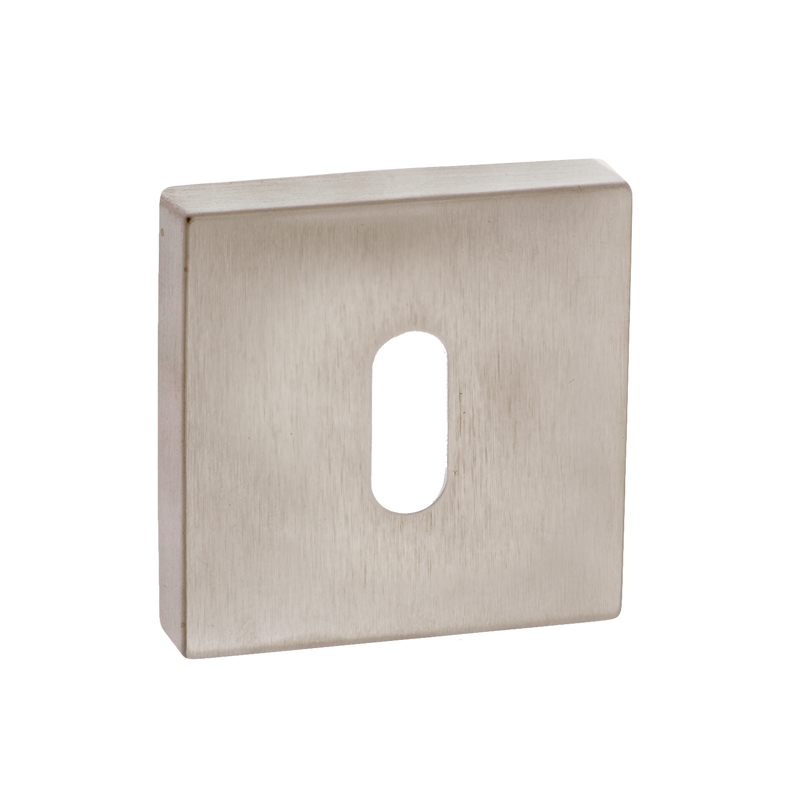 Forme Key Escutcheon on Minimal Square Rose - Satin Nickel FMSKSN