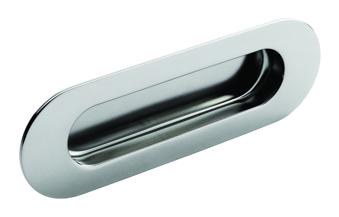 Eurospec FPH1001BSS 120 X 40mm Flush Pull - Oval Bright Stainless Steel