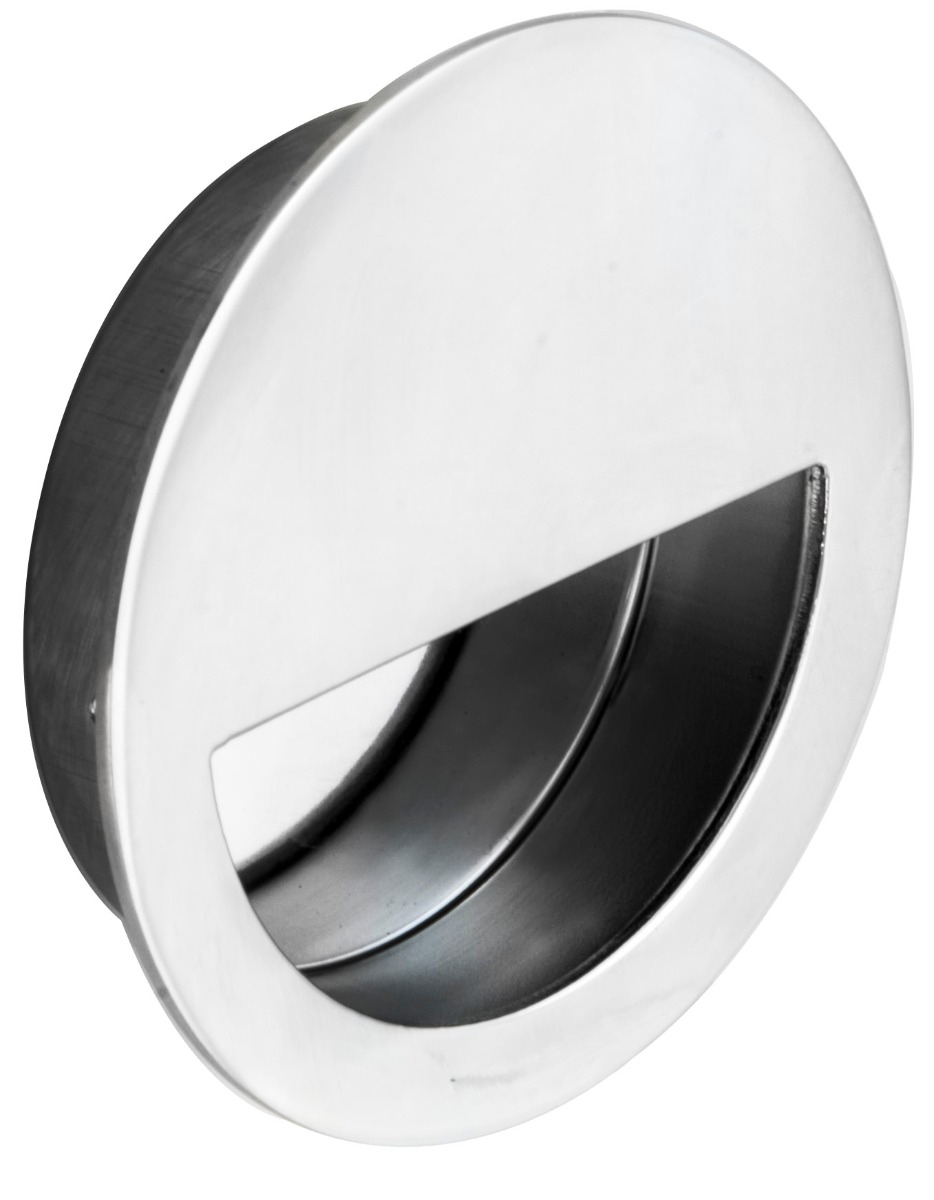 Eurospec FPH1004BSS 90mm Dia. Flush Pull - Circular - Semi Circular Inset Bright Stainless Steel