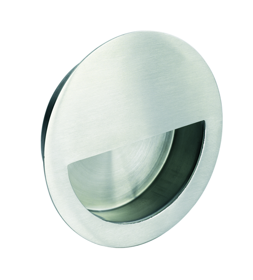 Eurospec FPH1004SSS 90mm Dia. Flush Pull - Circular - Semi Circular Inset Satin Stainless Steel