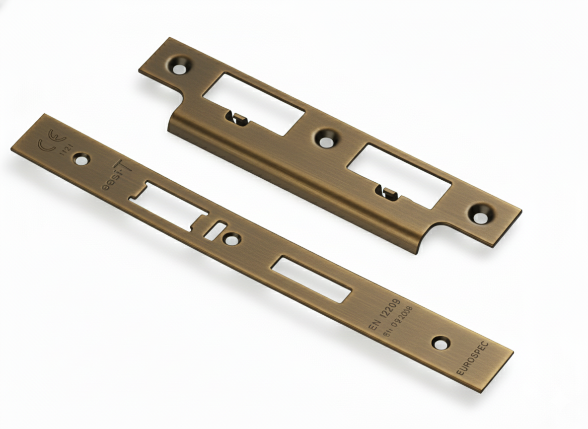 Eurospec FSF5032AB Forend Strike & Fixing Pack To Suit Din Escape Lock Antique Brass