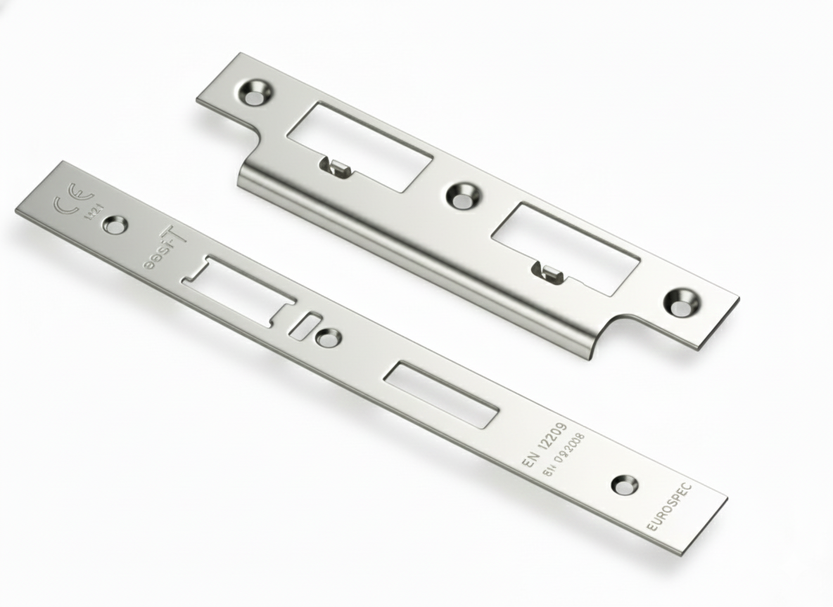 Eurospec FSF5032BSS Forend Strike & Fixing Pack To Suit Din Escape Lock (Security) Bright Stainless Steel