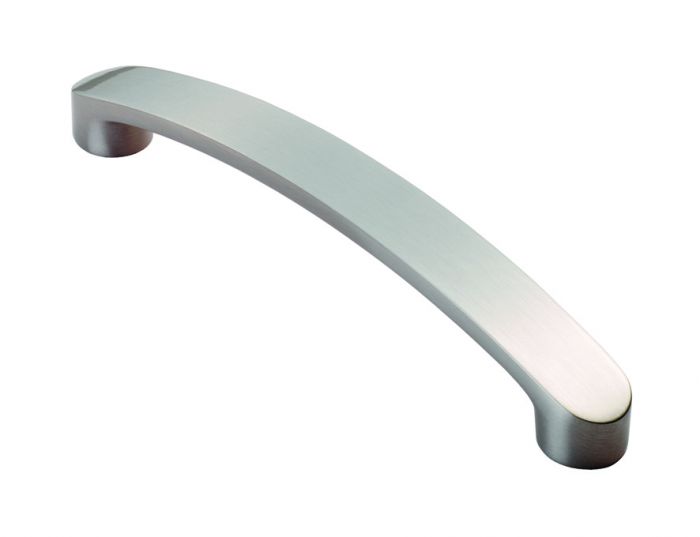 Fingertip FTD2035ASN Ftd Radiused End Flat Bow Handle 128mm Satin Nickel