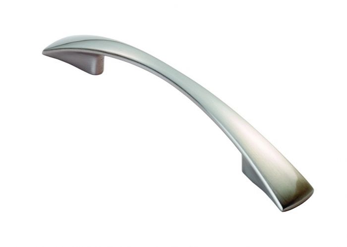 Fingertip FTD380ASN Ftd Waisted Flat Bow Handle 96mm Satin Nickel