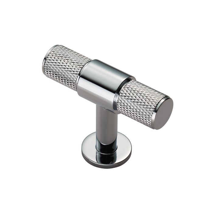 Fingertip FTD701CP Ftd Knurled T-Bar Knob Polished Chrome