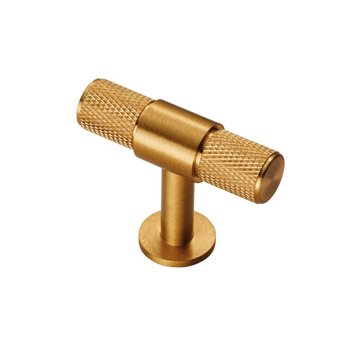 Fingertip FTD701SB Ftd Knurled T-Bar Knob Satin Brass