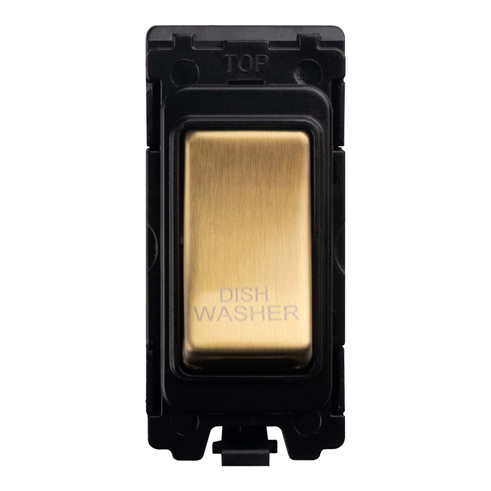 Dishwasher Switch Black With Satin Brass Rocker Satin Brass G30-SBB-DW Eurolite G30-SBB-DW