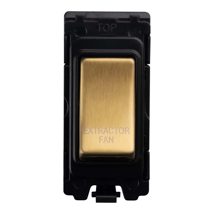 Extractor Fan Switch Black With Satin Brass Rocker Satin Brass G30-SBB-EF Eurolite G30-SBB-EF