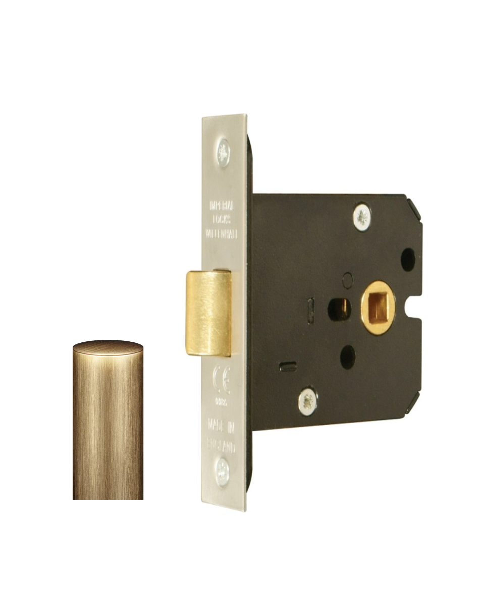 Mortice Latch-101mm Case -82mm Backset G4050 By Imperial Locks Antique Brass G4050-101-AB