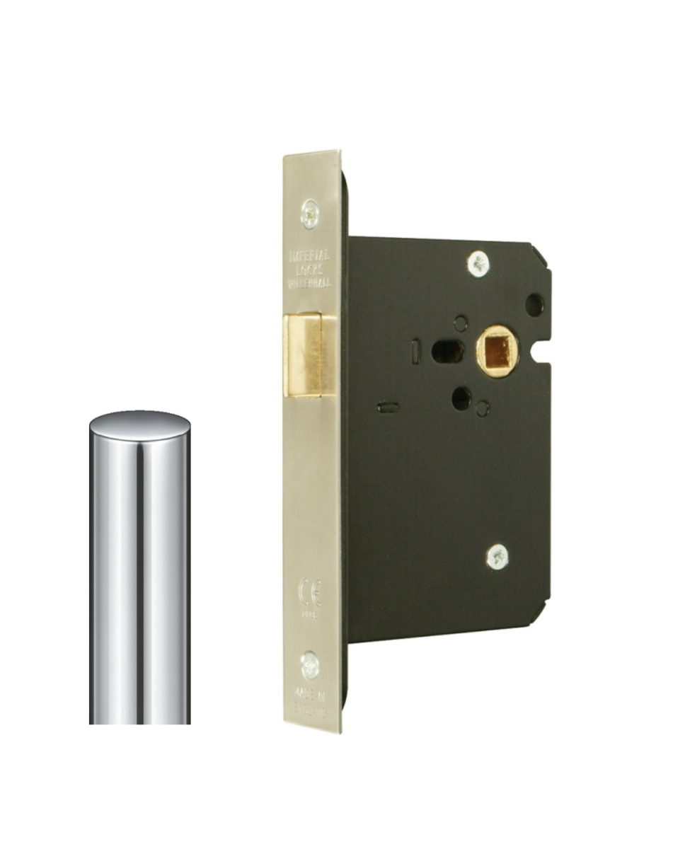 Mortice Upright Latch-76mm Case -57mm Backset G4053 By Imperial Locks Polished Stainless Steel G4053-76-PSS