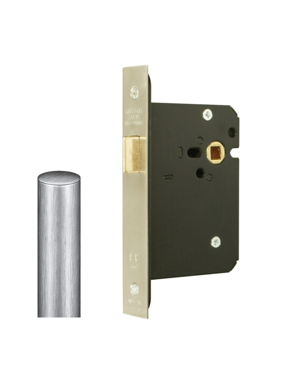 Mortice Upright Latch-63mm Case -45mm Backset G4053 By Imperial Locks Satin Stainless Steel G4053-63-SSS