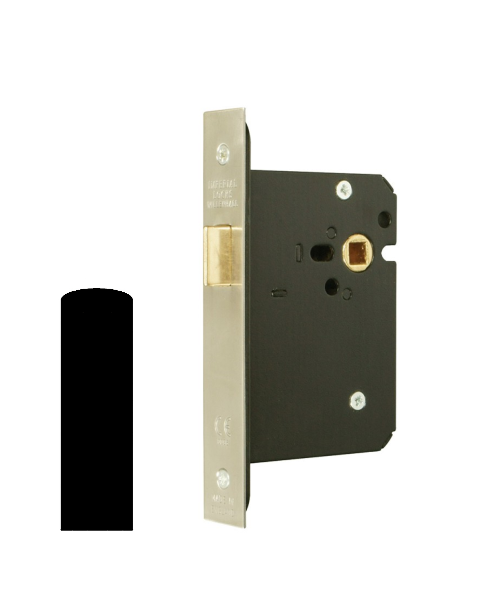 Mortice Upright Latch-63mm Case -45mm Backset G4053 By Imperial Locks Black G4053-63-BK