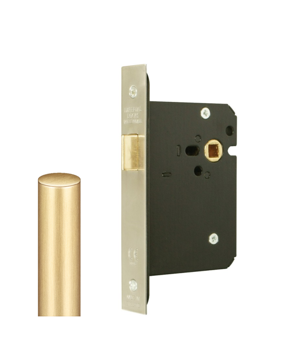 Mortice Upright Latch-63mm Case -45mm Backset G4053 By Imperial Locks Satin Brass G4053-63-SB