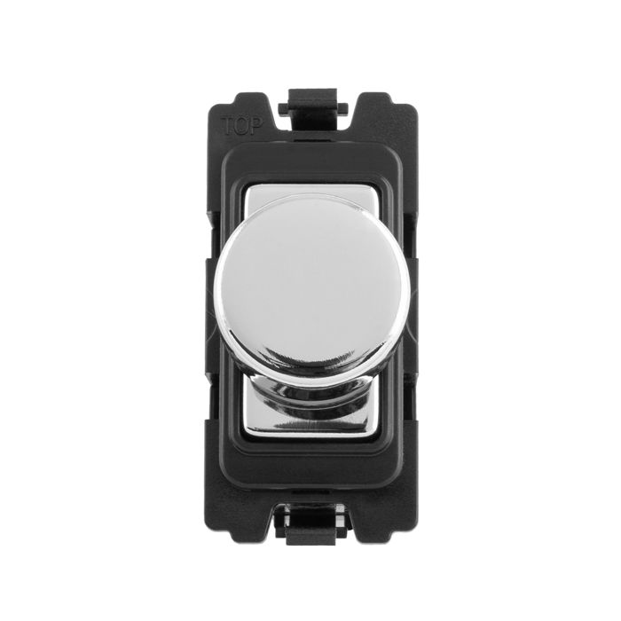 Eurolite Gd400-Pc 400W 2 Way Push On/Off Dimmer Switch Polished Chrome White/Black Trim