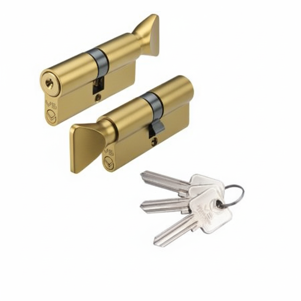 Zoo Hardware Vier V5 70mm Cylinder and Turn Keyed Alike Satin V5EP70CTSBKA