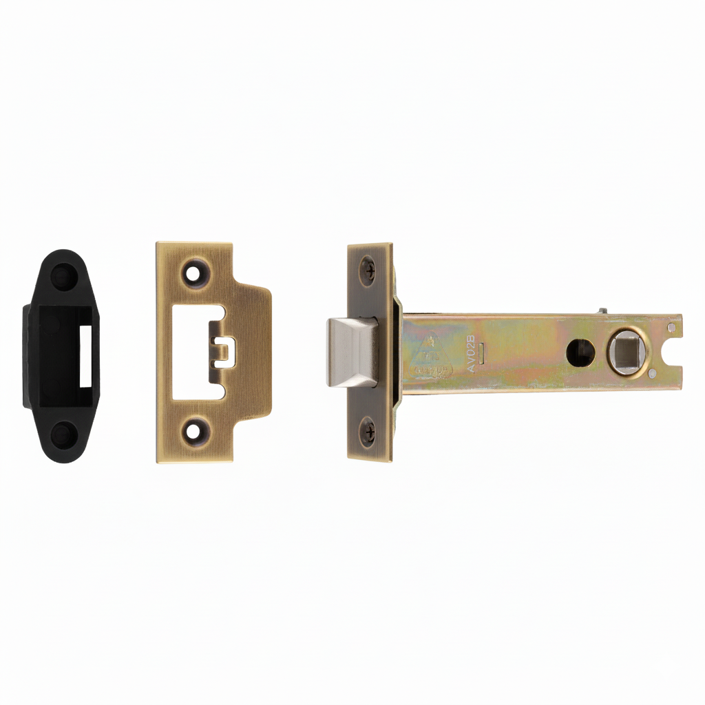 Heavy Duty Tubular Latch 102mm - 8mm Follower - Square Antique Brass TLS5040AB Eurospec