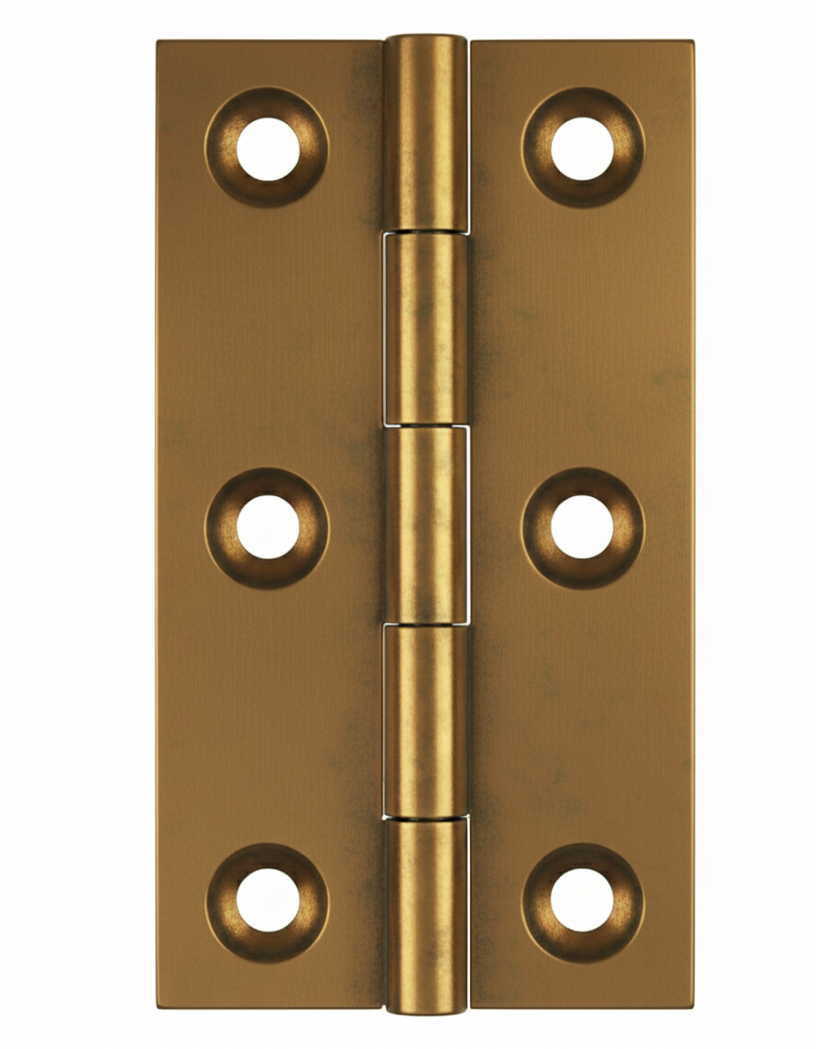 Simonswerk 0970 Solid Drawn Unwashered Brass Butt Hinges 75mm X 40mm C/W Screws Aged Brass