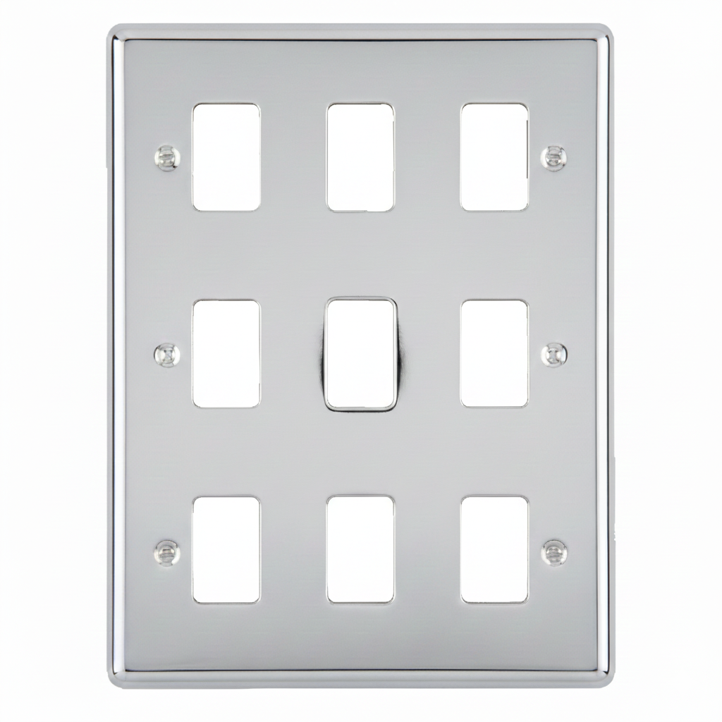 Eurolite En-G9Pc 9 Gang Grid Plate Enhance Polished Chrome