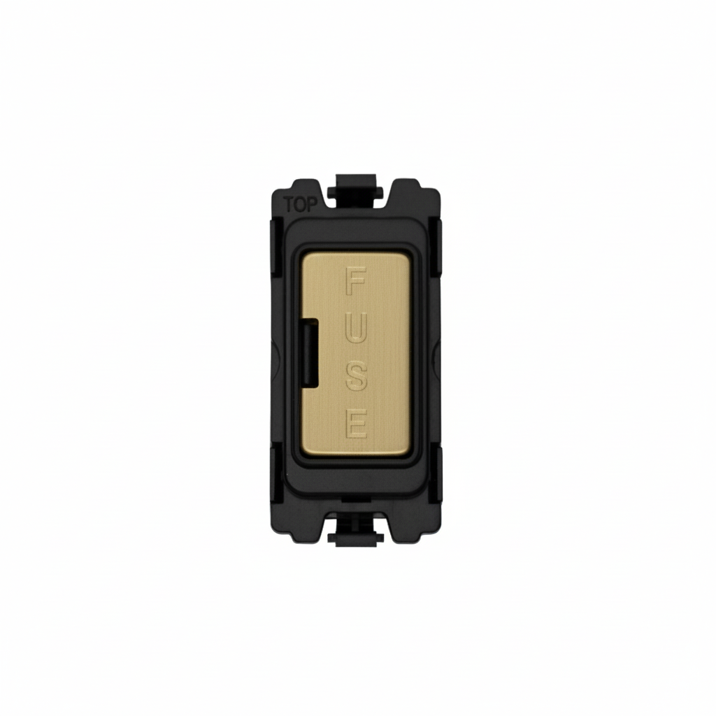 Fuse Unit Black With Satin Brass Rocker Satin Brass GFUSE-SBB Eurolite GFUSE-SBB