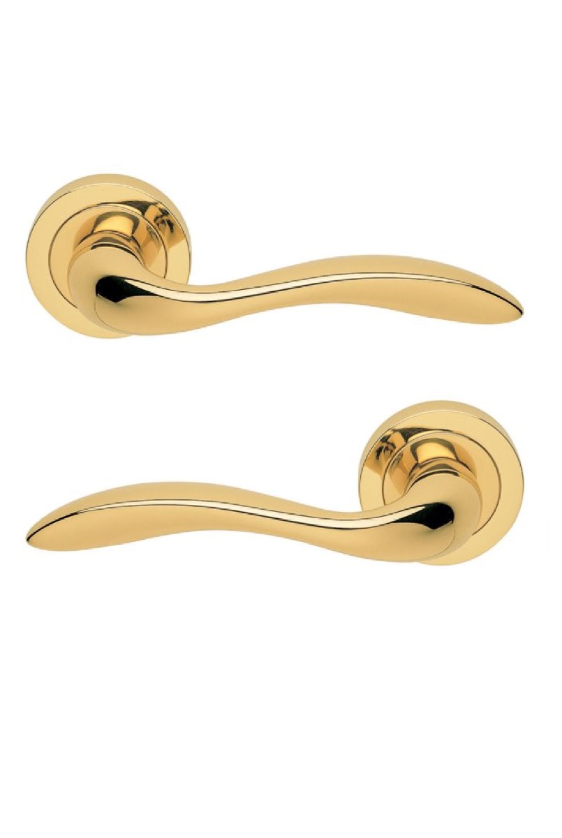 Manital GI5 Giava Lever On Concealed Fix Round Rose Otl (Polished Brass) Polished Brass
